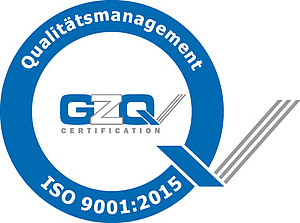 Wir sind zertifiziert nach ISO 9001:2015. 